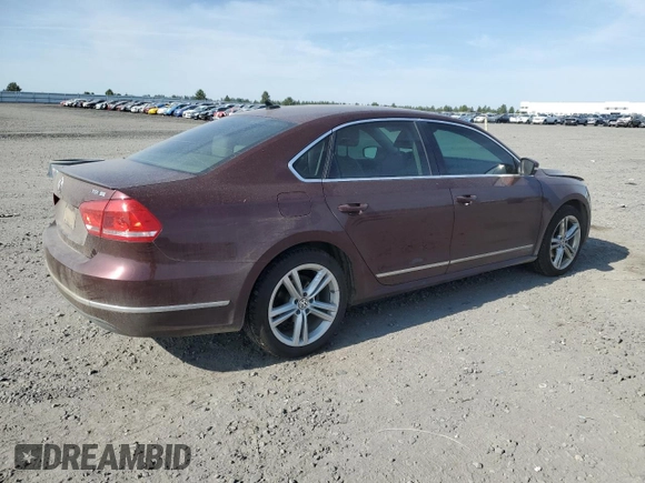 2014 Volkswagen Passat SE with VIN 1VWBN7A32EC088774, listed as a Copart auction lot 60753755 with 124,660 mi miles and Salvage title. Bid and sale history available at DreamBid. Image 3.