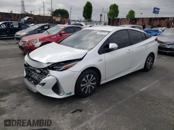 2021 Toyota Prius LE with VIN JTDKAMFP4M3192707, listed as a Copart auction lot 55993185 with 44,909 mi miles and Salvage Title. Bid and sale history available at DreamBid. Image 1.