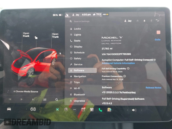 2023 Tesla Model Y Long Range with VIN 7SAYGDEE2PF765395, listed as a IAAI auction lot 41688080 with 27,792 mi miles and . Bid and sale history available at DreamBid. Image 18.