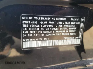 2015 Volkswagen CC Lux with VIN WVWRN7AN5FE819321, listed as a Copart auction lot 72466104 with 143,648 mi miles and Salvage Title. Bid and sale history available at carsss.com. Image 12.