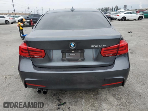 2018 BMW 3 Series 330e iPerformance with VIN WBA8E1C52JA758674, listed as a Copart auction lot 43273165 with 77,325 mi miles and Salvage Title. Bid and sale history available at carsss.com. Image 6.