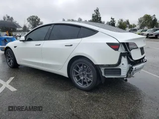 2023 Tesla Model 3 with VIN 5YJ3E1EA8PF477857, listed as a Copart auction lot 44958805 with 0 mi miles and Salvage Title. Bid and sale history available at carsss.com. Image 2.