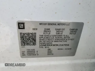 2019 Chevrolet Traverse Premier with VIN 1GNERKKW3KJ147054, listed as a Copart auction lot 59191225 with 112,436 mi miles and Salvage title. Bid and sale history available at DreamBid. Image 13.