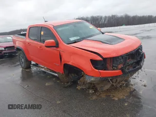 2019 Chevrolet Colorado 4WD ZR2 z VIN 1GCGTEEN1K1160280, wystawiony jako IAAI lot #41166240 z przebiegiem 71 529 mil mil oraz . Historia ofert i sprzedaży dostępna na DreamBid. Obrazek 1.