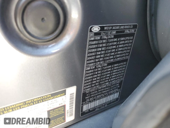 2018 Land Rover Range Rover Velar R-Dynamic SE with VIN SALYL2RN5JA770879, listed as a Copart auction lot 62115015 with 74,656 mi miles and Salvage title. Bid and sale history available at DreamBid. Image 13.