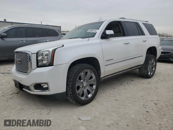 2016 GMC Yukon Denali with VIN 1GKS2CKJ8GR271098, listed as a Copart auction lot 42983315 with 109,582 mi miles and Salvage Title. Bid and sale history available at carsss.com. Image 1.