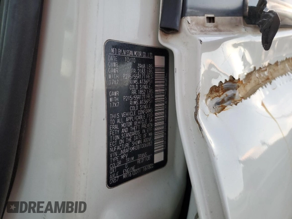 2011 Nissan Juke SL with VIN JN8AF5MR3BT006082, listed as a Copart auction lot 50681075 with Not Provided miles and Salvage Title. Bid and sale history available at DreamBid. Image 14.