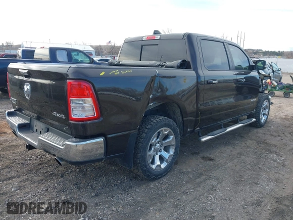 2019 Ram 1500 Big Horn/Lone Star with VIN 1C6SRFFT7KN781986, listed as a IAAI auction lot 41725219 with 62,351 mi miles. Bid and sale history available at carsss.com. Image 4.