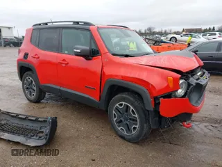 2016 Jeep Renegade Trailhawk with VIN ZACCJBCT3GPC61025, listed as a IAAI auction lot 41727144 with 110,899 mi miles and . Bid and sale history available at carsss.com. Image 1.