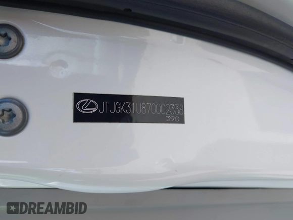 2007 Lexus RX 350 with VIN JTJGK31U870002338, listed as a IAAI auction lot 41755649 with 211,151 mi miles. Bid and sale history available at carsss.com. Image 9.