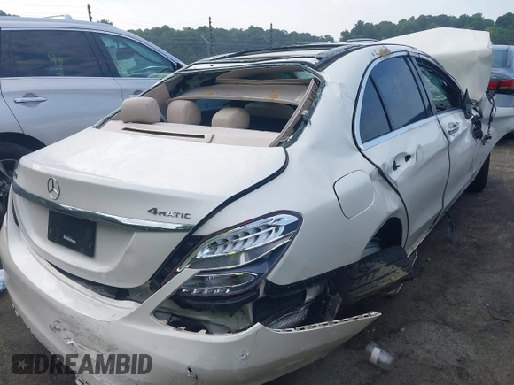2017 Mercedes-Benz C 300 with VIN WDDWF4KB1HR250729, listed as a IAAI auction lot 42580813 with Not provided miles and . Bid and sale history available at DreamBid. Image 4.
