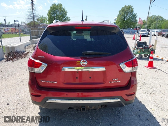 2015 Nissan Pathfinder Platinum z VIN 5N1AR2MM1FC707940, wystawiony jako IAAI lot #42281066 z przebiegiem 109 392 mil mil oraz . Historia ofert i sprzedaży dostępna na DreamBid. Obrazek 16.
