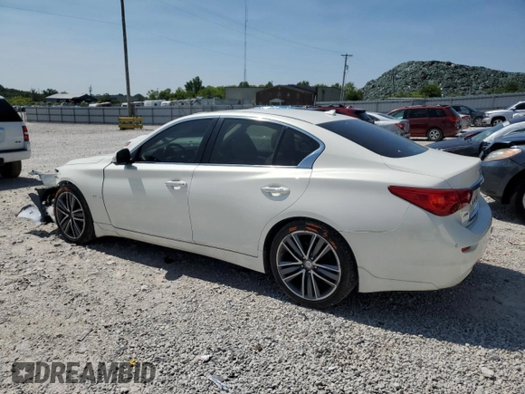 2015 Infiniti Q50 Premium with VIN JN1BV7AR9FM392349, listed as a Copart auction lot 59121255 with 104,199 mi miles and Salvage title. Bid and sale history available at DreamBid. Image 2.