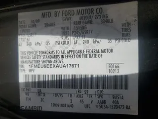 2010 Ford Explorer Eddie Bauer with VIN 1FMEU6EEXAUA17671, listed as a Copart auction lot 49893025 with 141,766 mi miles and Salvage Title. Bid and sale history available at carsss.com. Image 13.