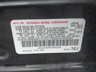 2015 Mitsubishi Outlander GT z VIN JA4JZ4AX8FZ002364, wystawiony jako IAAI lot #42187976 z przebiegiem 144 447 mil mil oraz . Historia ofert i sprzedaży dostępna na DreamBid. Obrazek 9.
