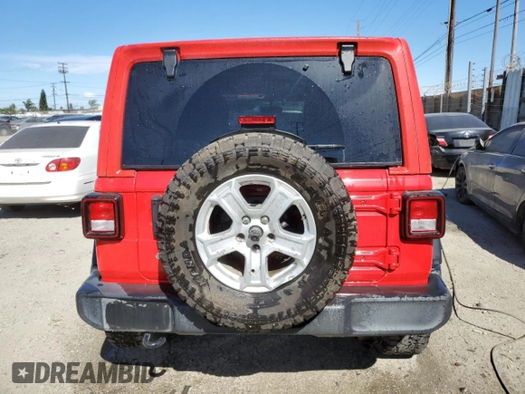 2020 Jeep Wrangler Unlimited Sport S with VIN 1C4HJXDN2LW279810, listed as a Copart auction lot 47481755 with 106,667 mi miles and Salvage title. Bid and sale history available at DreamBid. Image 6.