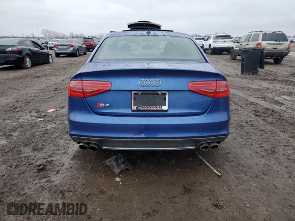 2015 Audi S4 Premium Plus with VIN WAUDGAFL2FA038723, listed as a Copart auction lot 86791404 with 93,500 mi miles and Salvage Title. Bid and sale history available at carsss.com. Image 6.
