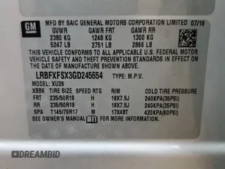 2016 Buick Envision Premium II with VIN LRBFXFSX3GD245654, listed as a Copart auction lot 77356864 with 66,922 mi miles and Salvage Title. Bid and sale history available at carsss.com. Image 16.