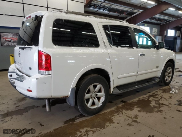 2008 Nissan Armada SE with VIN 5N1AA08C28N618303, listed as a Copart auction lot 85843884 with 184,594 mi miles and Clean Title. Bid and sale history available at carsss.com. Image 3.