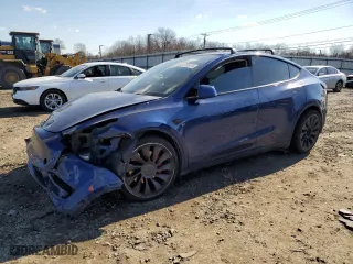 2022 Tesla Model Y Performance with VIN 7SAYGDEF4NF310246, listed as a Copart auction lot 47005115 with 36897 miles and Salvage Title. Bid and sale history available at carsss.com. Image 1.