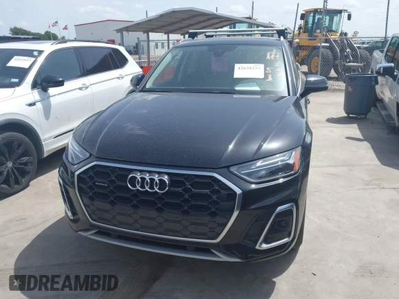 2023 Audi Q5 S line Premium with VIN WA1GAAFY3P2027829, listed as a IAAI auction lot 42638257 with 61,925 mi miles and . Bid and sale history available at DreamBid. Image 12.
