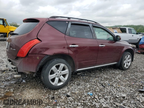 2007 Nissan Murano SL with VIN JN8AZ08W77W665623, listed as a Copart auction lot 54952035 with 208,076 mi miles and Salvage title. Bid and sale history available at DreamBid. Image 3.