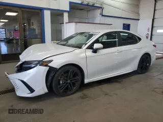 2025 Toyota Camry LE with VIN 4T1DAACK1SU508776, listed as a Copart auction lot 53907435 with 15,472 mi miles and Salvage Title. Bid and sale history available at carsss.com. Image 1.