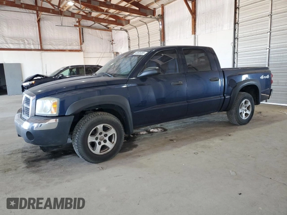 2005 Dodge Dakota SLT with VIN 1D7HW48N95S365965, listed as a Copart auction lot 48505355 with 144,053 mi miles and Salvage Title. Bid and sale history available at carsss.com. Image 1.