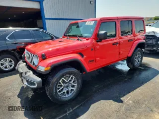 2025 Jeep Wrangler Sahara with VIN 1C4PJXEN9SW587663, listed as a Copart auction lot 64954265 with 4,179 mi miles and Clean title. Bid and sale history available at DreamBid. Image 1.