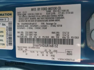 2018 Ford Fusion SE with VIN 3FA6P0HDXJR168152, listed as a IAAI auction lot 41740165 with 129,636 mi miles. Bid and sale history available at carsss.com. Image 9.
