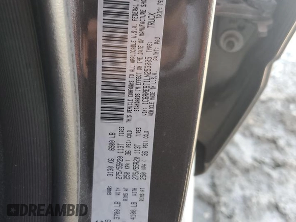 2020 Ram 1500 Big Horn with VIN 1C6RREBT1LN253005, listed as a Copart auction lot 42678745 with 97,272 mi miles and Salvage Title. Bid and sale history available at carsss.com. Image 13.