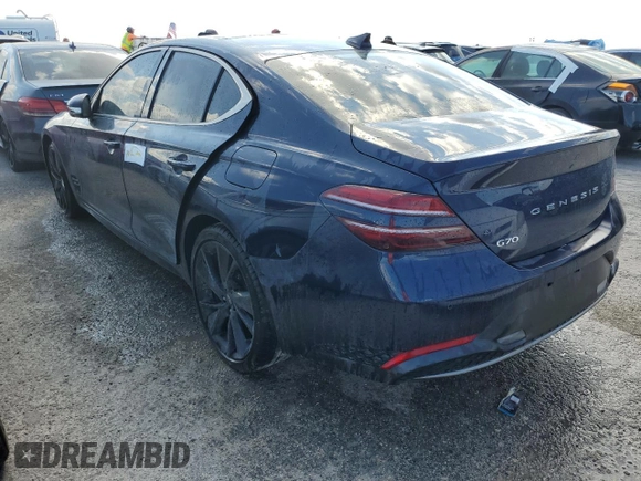 2023 Genesis G70 2.0T with VIN KMTG34TA9PU120546, listed as a Copart auction lot 75130334 with Not Provided miles and Salvage Title. Bid and sale history available at DreamBid. Image 2.