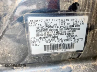 2014 Nissan Sentra SV with VIN 3N1AB7AP7EL653313, listed as a Copart auction lot 59536475 with 126,048 mi miles and Salvage title. Bid and sale history available at DreamBid. Image 12.