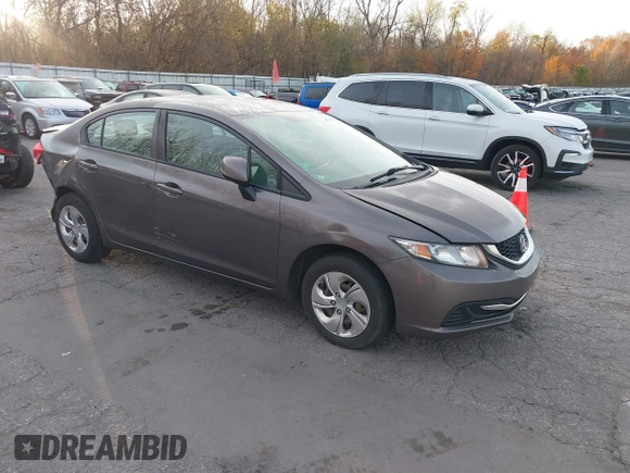 2013 Honda Civic LX with VIN 19XFB2F56DE053799, listed as a IAAI auction lot 40701262 with 191,234 mi miles and . Bid and sale history available at DreamBid. Image 1.