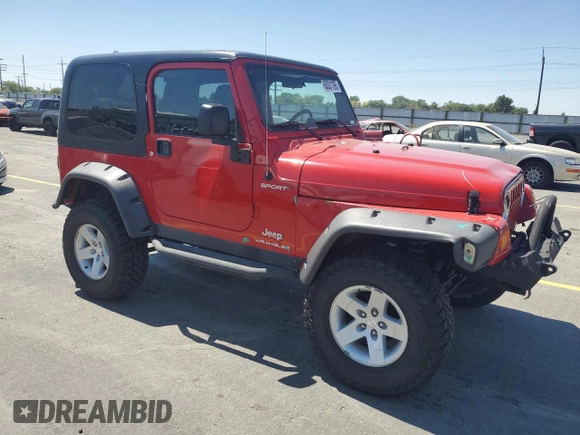 2004 Jeep Wrangler Sport with VIN 1J4FA49S24P720488, listed as a Copart auction lot 60331795 with 134,974 mi miles and Salvage title. Bid and sale history available at DreamBid. Image 4.