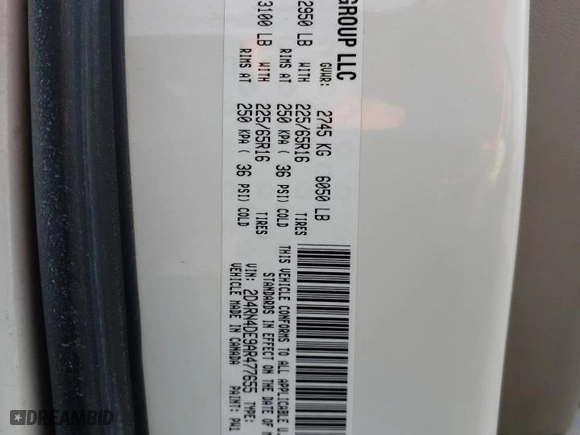 2010 Dodge Grand Caravan SE with VIN 2D4RN4DE9AR477655, listed as a Copart auction lot 47783045 with 245,721 mi miles and Clean Title. Bid and sale history available at carsss.com. Image 13.