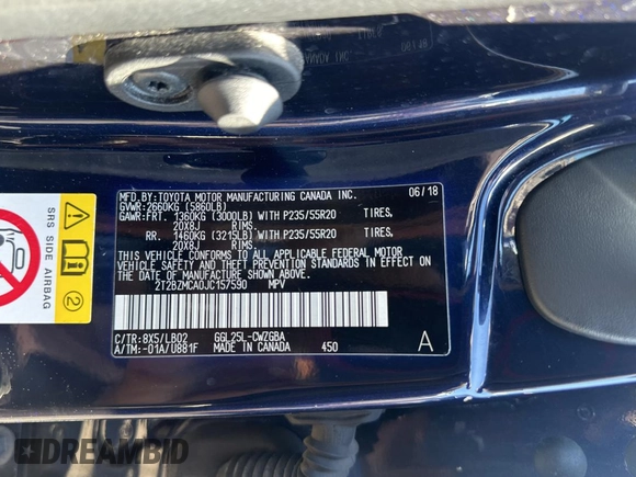 2018 Lexus RX with VIN 2T2BZMCA0JC157590, listed as a Copart auction lot 53837165 with 132,779 mi miles and Clean Title. Bid and sale history available at carsss.com. Image 10.