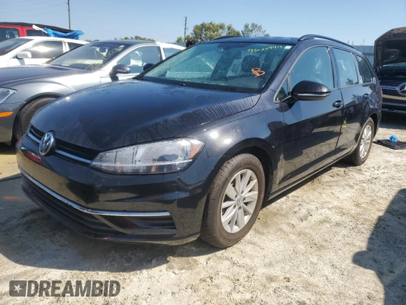 2019 Volkswagen Golf SportWagen S with VIN 3VWY57AU5KM510663, listed as a Copart auction lot 75022774 with 43,595 mi miles and Non Repairable. Bid and sale history available at carsss.com. Image 1.