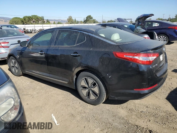 2013 Kia Optima Hybrid LX with VIN KNAGM4AD9D5038750, listed as a Copart auction lot 66559214 with 105,928 mi miles. Bid and sale history available at carsss.com. Image 2.