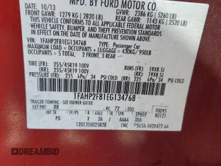 2014 Ford Taurus Limited with VIN 1FAHP2F81EG134768, listed as a Copart auction lot 50059115 with 130,227 mi miles and Salvage Title. Bid and sale history available at carsss.com. Image 12.