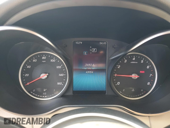 2019 Mercedes-Benz C 300 with VIN 55SWF8DB6KU316217, listed as a Copart auction lot 57811325 with 43,054 mi miles and Salvage title. Bid and sale history available at DreamBid. Image 9.