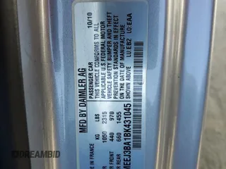 2011 Smart fortwo Pure z VIN WMEEJ3BA1BK431045, wystawiony jako Copart lot #87462044 z przebiegiem 22 128 mil mil oraz Szkoda całkowita • Salvage title. Historia ofert i sprzedaży dostępna na DreamBid. Obrazek 12.