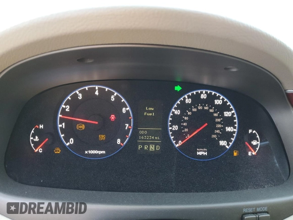 2008 Hyundai Azera Limited with VIN KMHFC46F48A289647, listed as a Copart auction lot 59970365 with 163,234 mi miles and Salvage title. Bid and sale history available at DreamBid. Image 9.