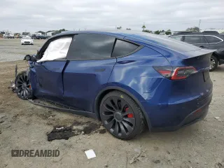 2022 Tesla Model Y Performance with VIN 7SAYGDEF4NF394472, listed as a Copart auction lot 44019665 with Not Provided miles and Non Repairable. Bid and sale history available at DreamBid. Image 2.
