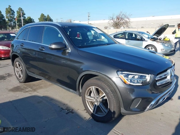 2020 Mercedes-Benz GLC with VIN WDC0G8EB8LF750388, listed as a IAAI auction lot 41377687 with 44,517 mi miles. Bid and sale history available at carsss.com. Image 1.