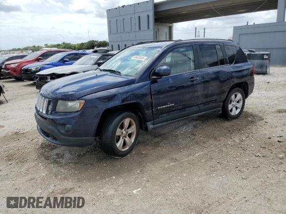 2014 Jeep Compass Latitude with VIN 1C4NJCEB5ED692156, listed as a Copart auction lot 53433385 with 124,348 mi miles and Salvage Title. Bid and sale history available at carsss.com. Image 1.