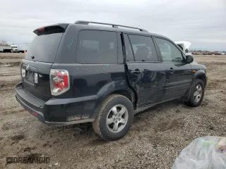 2007 Honda Pilot EX-L with VIN 5FNYF28677B043543, listed as a Copart auction lot 45725525 with 250,759 mi miles and Salvage Title. Bid and sale history available at carsss.com. Image 3.