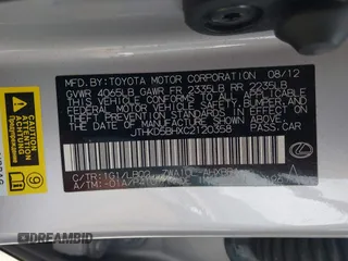 2012 Lexus CT 200h z VIN JTHKD5BHXC2120358, wystawiony jako IAAI lot #42128037 z przebiegiem 183 496 mil mil oraz . Historia ofert i sprzedaży dostępna na DreamBid. Obrazek 9.