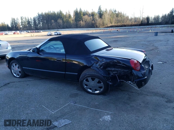 2002 Ford Thunderbird Hardtop Premium with VIN 1FAHP60A52Y107355, listed as a Copart auction lot 42348645 with 92,260 mi miles and Salvage Title. Bid and sale history available at DreamBid. Image 2.