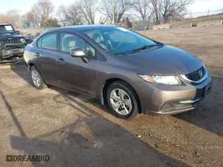 2013 Honda Civic Sdn LX with VIN 2HGFB2F52DH596895, listed as a IAAI auction lot 41923953 with 120,007 mi miles. Bid and sale history available at carsss.com. Image 1.